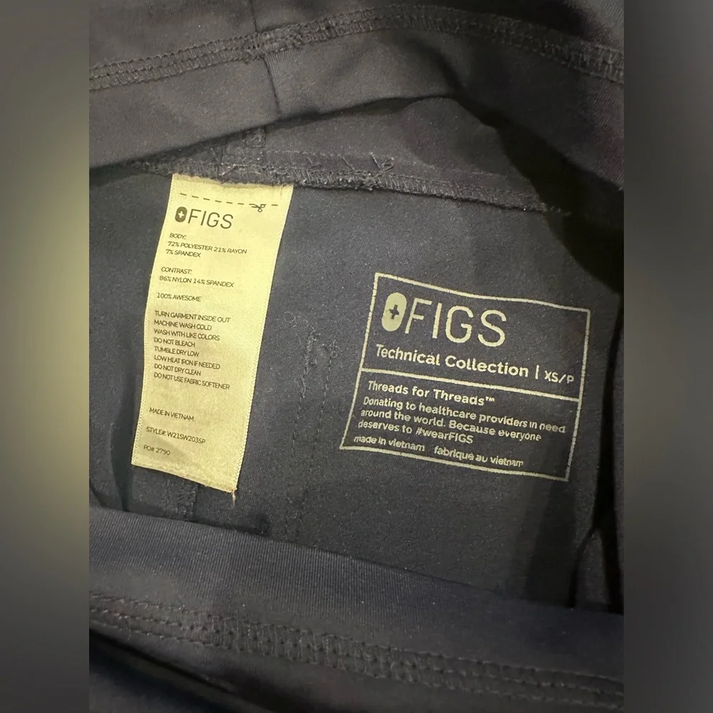 Maternity Fig Scrub pants size XS navy blue - Picture 3 of 4